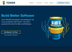 How git-tower.com looks like on a tablet such as an iPad.