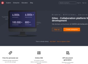 How gitee.io looks like on a tablet such as an iPad.