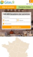 How gites.fr looks like on a mobile device such as an iPhone.