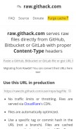 How githack.com looks like on a mobile device such as an iPhone.