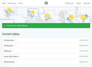How githubstatus.com looks like on a tablet such as an iPad.