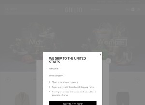 How giuliofashion.com looks like on a tablet such as an iPad.