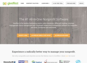 How giveffect.com looks like on a tablet such as an iPad.