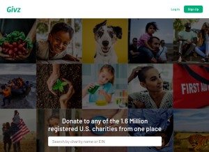 How givz.com looks like on a tablet such as an iPad.