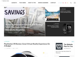 How gizmoshub.com looks like on a tablet such as an iPad.