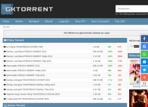 How gktorrent.biz looks like on a tablet such as an iPad.