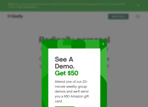 How gladly.com looks like on a tablet such as an iPad.