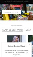 How glamgirl.com looks like on a mobile device such as an iPhone.