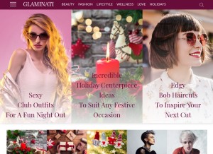 How glaminati.com looks like on a tablet such as an iPad.