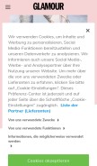How glamour.de looks like on a mobile device such as an iPhone.