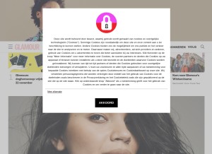 How glamour.nl looks like on a tablet such as an iPad.