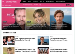 How glamourpath.com looks like on a tablet such as an iPad.
