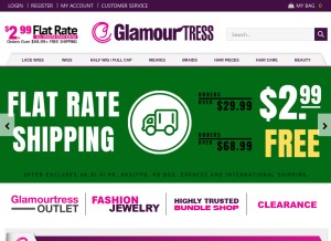 How glamourtress.com looks like on a tablet such as an iPad.