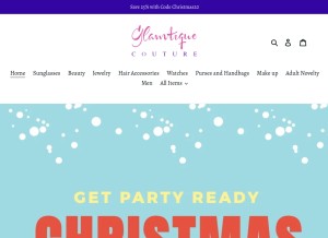 How glamtiquecouture.com looks like on a tablet such as an iPad.