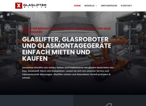How glasliftermieten.de looks like on a tablet such as an iPad.