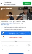How glassdoor.be looks like on a mobile device such as an iPhone.