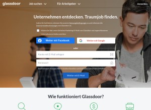 How glassdoor.ch looks like on a tablet such as an iPad.