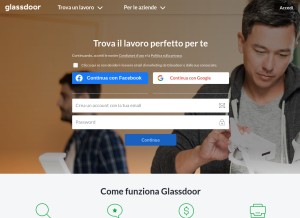 How glassdoor.it looks like on a tablet such as an iPad.