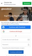 How glassdoor.sg looks like on a mobile device such as an iPhone.