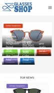 How glasses-shop.com looks like on a mobile device such as an iPhone.