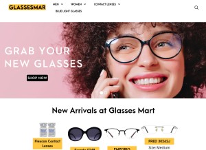 How glassesmart.pk looks like on a tablet such as an iPad.