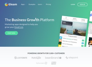 How gleam.io looks like on a tablet such as an iPad.