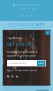 How gleamxlights.com looks like on a mobile device such as an iPhone.