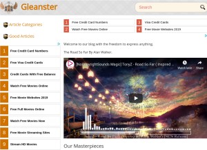 How gleanster.com looks like on a tablet such as an iPad.