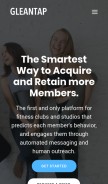 How gleantap.com looks like on a mobile device such as an iPhone.