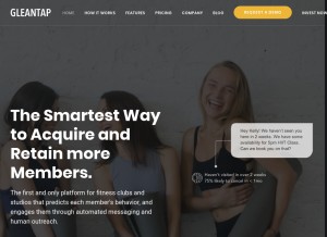 How gleantap.com looks like on a tablet such as an iPad.
