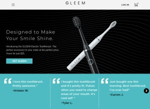 How gleem.com looks like on a tablet such as an iPad.