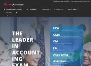 How gleim.com looks like on a tablet such as an iPad.