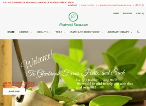 How glenbrookfarm.com looks like on a tablet such as an iPad.