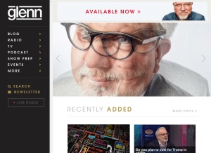 How glennbeck.com looks like on a tablet such as an iPad.