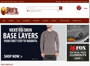 How glensoutdoors.com looks like on a tablet such as an iPad.