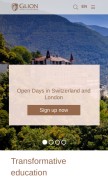 How glion.edu looks like on a mobile device such as an iPhone.