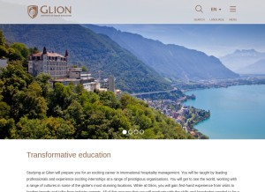 How glion.edu looks like on a tablet such as an iPad.