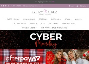 How glitzygirlzboutique.com looks like on a tablet such as an iPad.