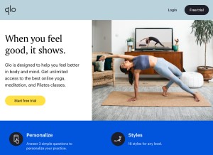 How glo.com looks like on a tablet such as an iPad.
