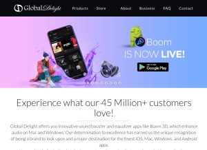 How globaldelight.com looks like on a tablet such as an iPad.