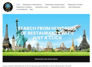 How globaleateries.com looks like on a tablet such as an iPad.