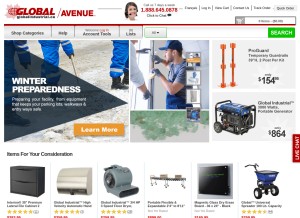 How globalindustrial.ca looks like on a tablet such as an iPad.