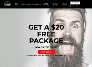 How globalpoker.com looks like on a tablet such as an iPad.