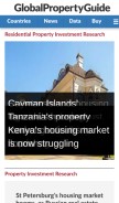 How globalpropertyguide.com looks like on a mobile device such as an iPhone.