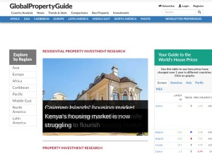 How globalpropertyguide.com looks like on a tablet such as an iPad.