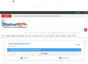 How globalrph.com looks like on a tablet such as an iPad.
