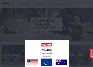 How globebrand.com looks like on a tablet such as an iPad.
