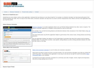 How globefeed.com looks like on a tablet such as an iPad.