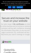 How globessl.com looks like on a mobile device such as an iPhone.