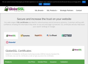 How globessl.com looks like on a tablet such as an iPad.